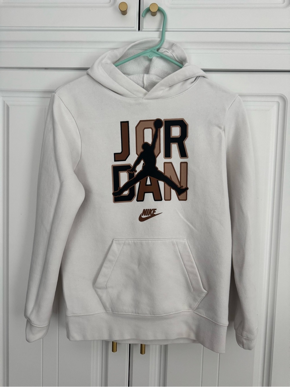 Jordan cream Hoodie with Brown and Black Jumpman Logo. Bundle and save more!!